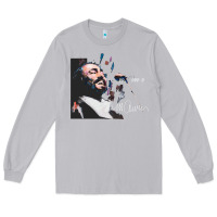 Moon Dust Original Portrait of Luciano Pavarotti Long Sleeve Tee - StudioElite