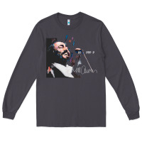 Smoke Original Portrait of Luciano Pavarotti Long Sleeve Tee - StudioElite