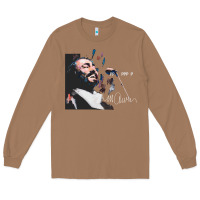 Toasted Coconut Original Portrait of Luciano Pavarotti Long Sleeve Tee - StudioElite