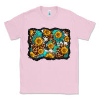 Bubblegum Pink cowhide leopard turquoise sunflowers pattern olivia Classic Tee - OliviaCreatesArt