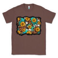 Chestnut cowhide leopard turquoise sunflowers pattern olivia Classic Tee - OliviaCreatesArt