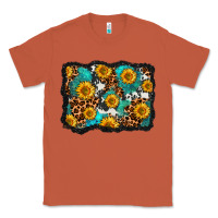 Copper cowhide leopard turquoise sunflowers pattern olivia Classic Tee - OliviaCreatesArt