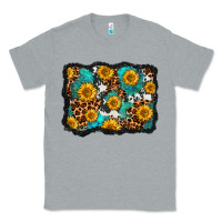 Heather Grey cowhide leopard turquoise sunflowers pattern olivia Classic Tee - OliviaCreatesArt
