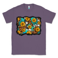 Lavender cowhide leopard turquoise sunflowers pattern olivia Classic Tee - OliviaCreatesArt