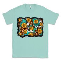 Seafoam cowhide leopard turquoise sunflowers pattern olivia Classic Tee - OliviaCreatesArt