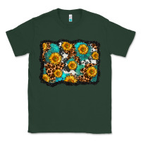 Sports Green cowhide leopard turquoise sunflowers pattern olivia Classic Tee - OliviaCreatesArt