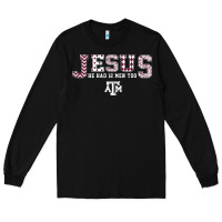 Black Texas A&m Aggies Jesus - Had 12 Men - Patterned Long Sleeve Tee - PixelFlow
