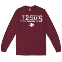 Burgundy Texas A&m Aggies Jesus - Had 12 Men - Patterned Long Sleeve Tee - PixelFlow