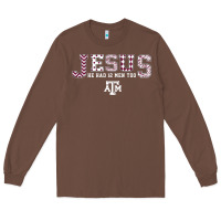 Chestnut Texas A&m Aggies Jesus - Had 12 Men - Patterned Long Sleeve Tee - PixelFlow
