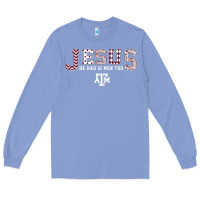 Colony Blue Texas A&m Aggies Jesus - Had 12 Men - Patterned Long Sleeve Tee - PixelFlow