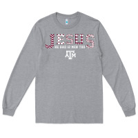 Heather Grey Texas A&m Aggies Jesus - Had 12 Men - Patterned Long Sleeve Tee - PixelFlow