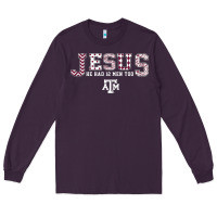 Plum Texas A&m Aggies Jesus - Had 12 Men - Patterned Long Sleeve Tee - PixelFlow