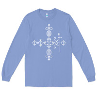 Colony Blue haitian veve  voodoo symbol t shirt Long Sleeve Tee - PixelFlow