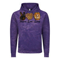 Cloud Purple Peace Love Lion Head Vintage Hoodie - LillyAllenDesigns