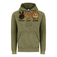 Vintage Olive Peace Love Lion Head Vintage Hoodie - LillyAllenDesigns