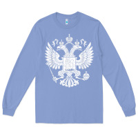 Colony Blue russian double headed eagle for a russia fan gift t shirt Long Sleeve Tee - PixelFlow