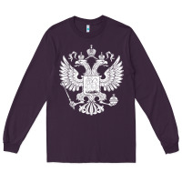 Plum russian double headed eagle for a russia fan gift t shirt Long Sleeve Tee - PixelFlow