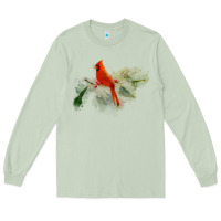 Matcha wild red cardinal bird long sleeve Long Sleeve Tee - PixelFlow