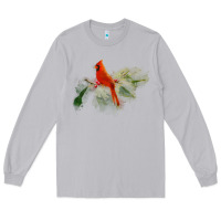 Moon Dust wild red cardinal bird long sleeve Long Sleeve Tee - PixelFlow