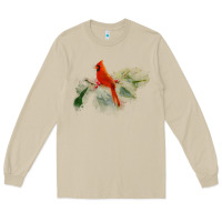 Mushroom wild red cardinal bird long sleeve Long Sleeve Tee - PixelFlow