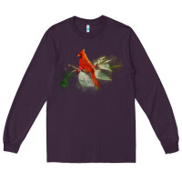 Plum wild red cardinal bird long sleeve Long Sleeve Tee - PixelFlow