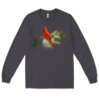 Smoke wild red cardinal bird long sleeve Long Sleeve Tee - PixelFlow