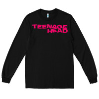 Black Teenage Head Print (Pink) Plain Long Sleeve Tee - PixelFlow