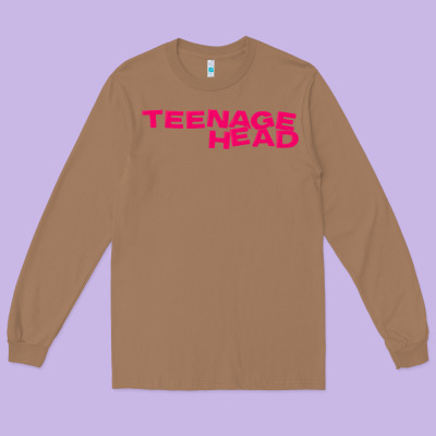 Teenage Head Print (pink) Plain Long Sleeve Tee Designed By Pixelflow