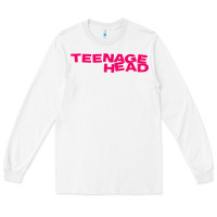 White Teenage Head Print (Pink) Plain Long Sleeve Tee - PixelFlow