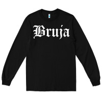 Black womens bruja old english chola witchy v neck t shirt Long Sleeve Tee - PixelFlow