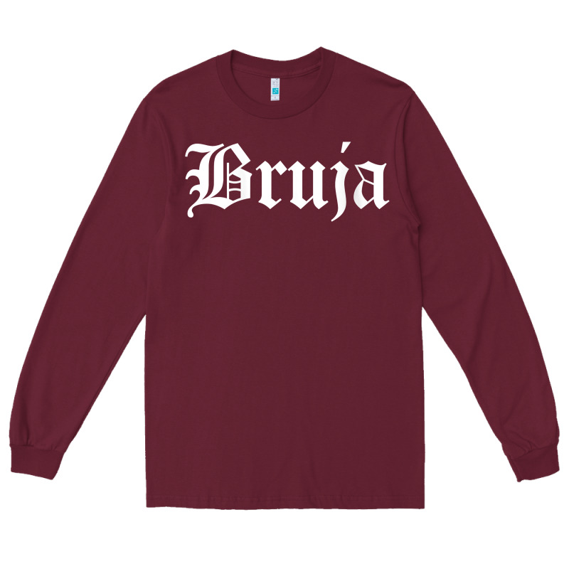Womens Bruja Old English Chola Witchy V Neck T Shirt Long Sleeve Tee by PixelFlow | Teevron