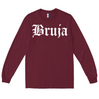 Burgundy womens bruja old english chola witchy v neck t shirt Long Sleeve Tee - PixelFlow