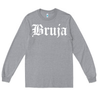 Heather Grey womens bruja old english chola witchy v neck t shirt Long Sleeve Tee - PixelFlow