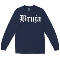 Navy womens bruja old english chola witchy v neck t shirt Long Sleeve Tee - PixelFlow
