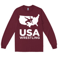 Burgundy usa power united states Long Sleeve Tee - PixelFlow
