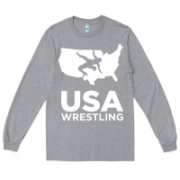 Heather Grey usa power united states Long Sleeve Tee - PixelFlow