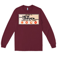 Burgundy welcome to new granada! Long Sleeve Tee - PixelFlow
