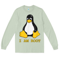Matcha Linux Mascot Tux the Penguin I Am Root TShirt Men Women Kids Long Sleeve Tee - PixelFlow