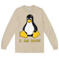 Mushroom Linux Mascot Tux the Penguin I Am Root TShirt Men Women Kids Long Sleeve Tee - PixelFlow