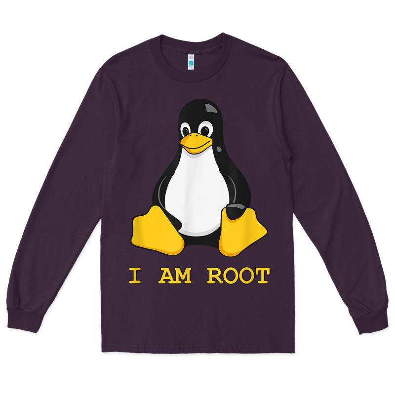 Linux Mascot Tux The Penguin I Am Root Tshirt Men Women Kids Long Sleeve Tee by PixelFlow | Teevron