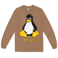 Toasted Coconut Linux Mascot Tux the Penguin I Am Root TShirt Men Women Kids Long Sleeve Tee - PixelFlow