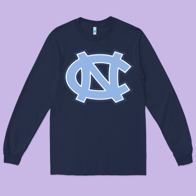 Unc Tar Heels Long Sleeve Tee Designed By Pixelflow