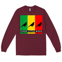 Burgundy THREE LITTLE BIRDS Long Sleeve Tee - PixelFlow