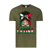 Vintage Olive proud latina messy bun mama Vintage Tee - BundleAndBundleShop