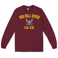 Burgundy uss fall river ca 131 Long Sleeve Tee - PixelFlow