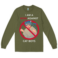 Army Green i am a mom against cat boys Long Sleeve Tee - PixelFlow