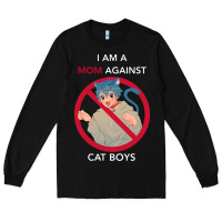 Black i am a mom against cat boys Long Sleeve Tee - PixelFlow