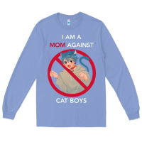 Colony Blue i am a mom against cat boys Long Sleeve Tee - PixelFlow