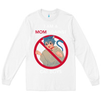 White i am a mom against cat boys Long Sleeve Tee - PixelFlow