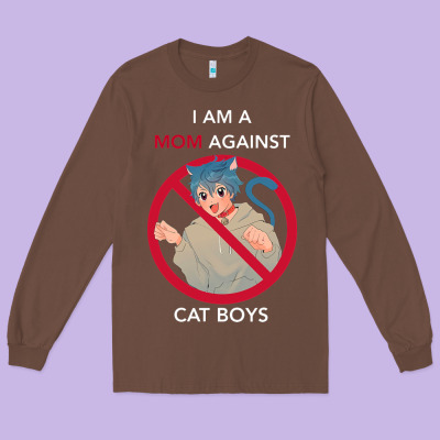 I Am A Mom Against Cat Boys Long Sleeve Tee Designed By Pixelflow